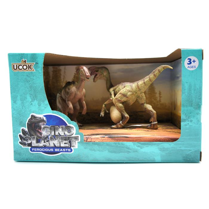 Набор  Динозавры 2шт (гадрозавр,дилофозавр) 19*11см / коробка 229803