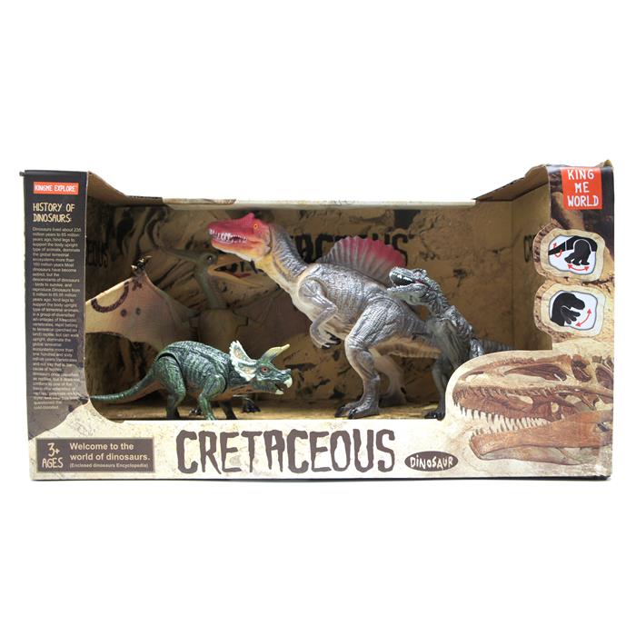 06 Набор Динозавры (птеродактиль,трицератопс,рекс,спинозавр)32*17см/кор. 4402-1-2 АКЦИЯ! СКИДКА 50%