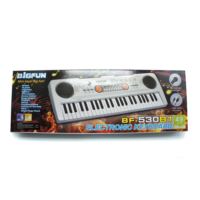 Синтезатор (на батар.) (USB, микрофон) 53*18см / коробка 530B1