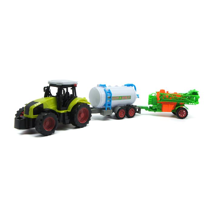 Трактор Фермера (инерцион.) с бочкой и опрыскивателем 59*13см / коробка 666-158B
