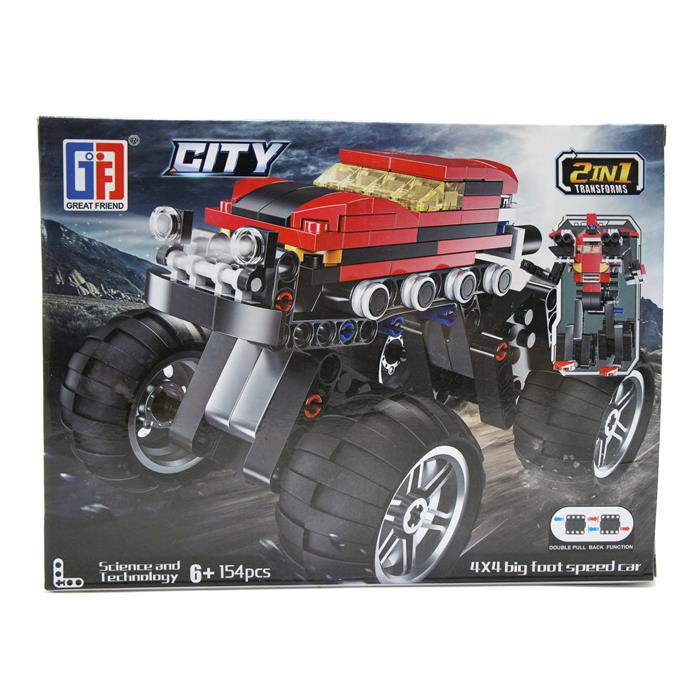Конструктор City 2в1 Трансформер Квадроцикл 154дет. 26*19,5см / коробка 123-425