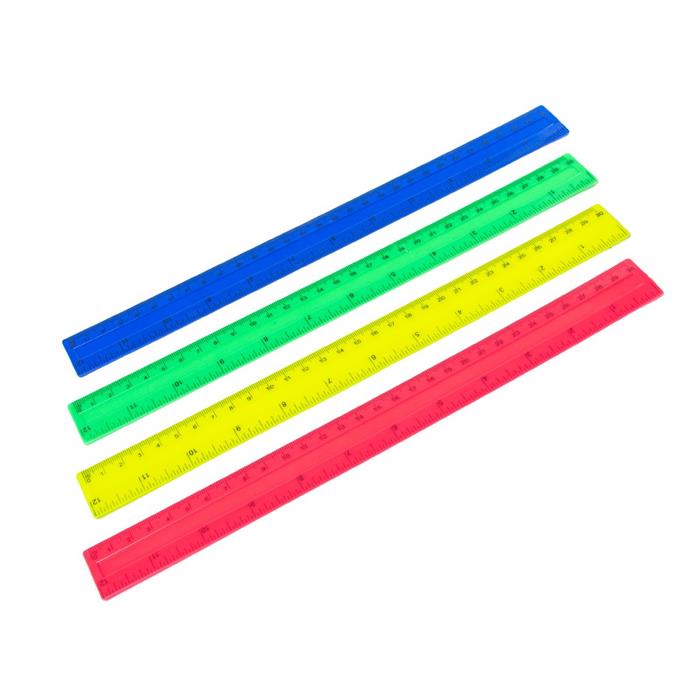 Линейка пластиковая 30см Alingar цвет ассорти (выпис.по 3шт.)  AL246-30