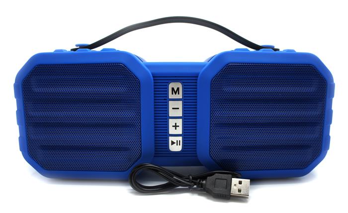Колонка Bluetooth + Радио 5W*2 24*11*8см  MU-X8 синяя