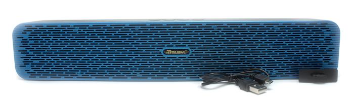 Колонка Bluetooth + Радио 5W*2 40*7*6см  MU-608 синяя