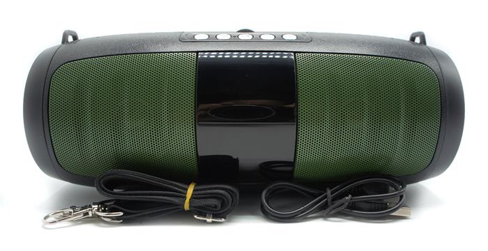 Колонка Bluetooth + Радио 5W*2, LED 23*10*10см  MU-K6 зеленая