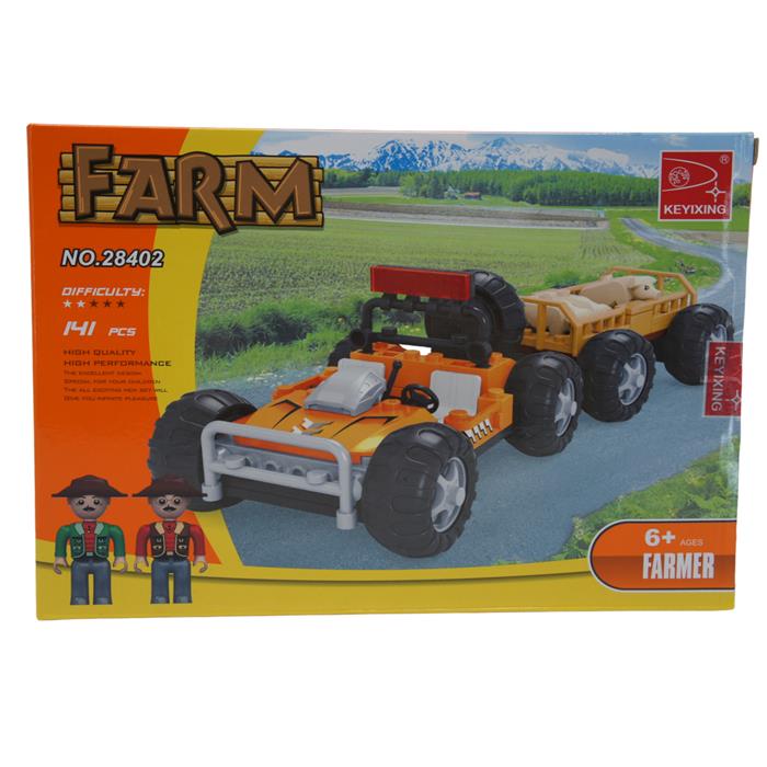 Конструктор Farm 141дет. Трактор с прицепом 25*18см / коробка  28402