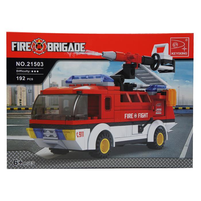 Конструктор Fire Brigade 192дет.Пожарная техника 34*24cм / коробка  21503