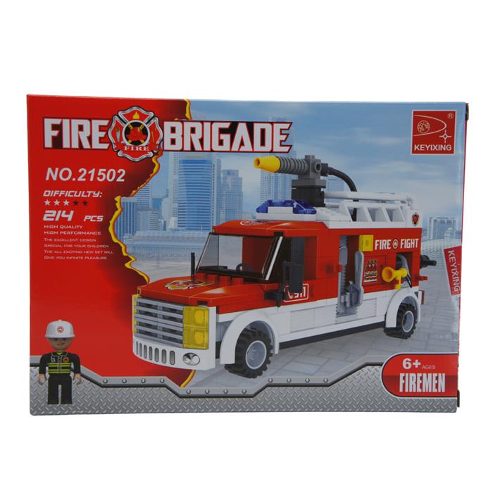 Конструктор Fire Brigade 214дет.Пожарная техника 25*18cм / коробка 21502