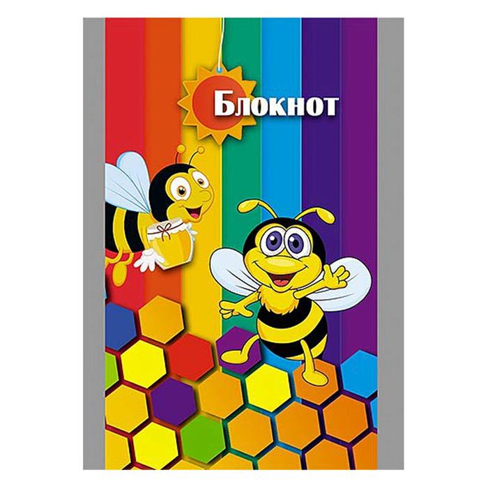 Блокнот на склейке карт.обложка  А7  32листа Пчелки С0099-128