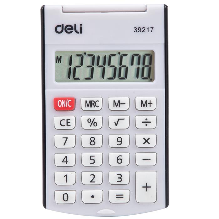 Калькулятор карманный Deli 8 разрядов 6.3*10.5см черный Е39217/BLACK