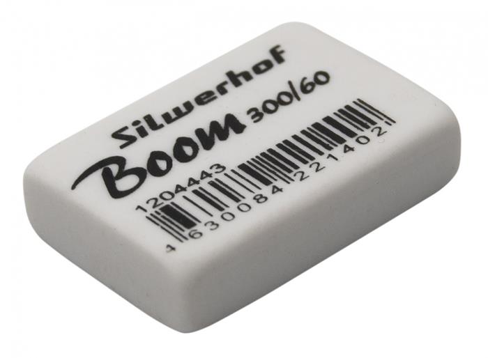 Ластик Silwerhof boom каучук синтет. белый 3.1*2.1*0.8см (выпис. по 6шт) 181147/1204443