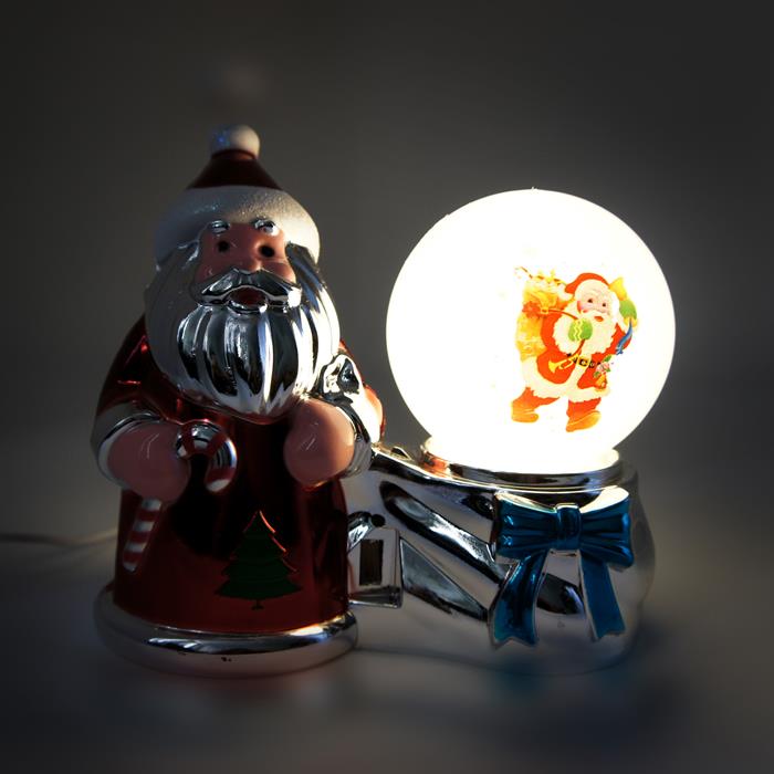 Светильник Дед Мороз 17см + шар d=8см  2021-3-D