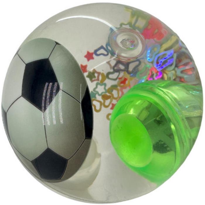 Мячик-попрыгун прозрачный футбольный мяч + мячик  d-7см  R-6-5 инд. упак.