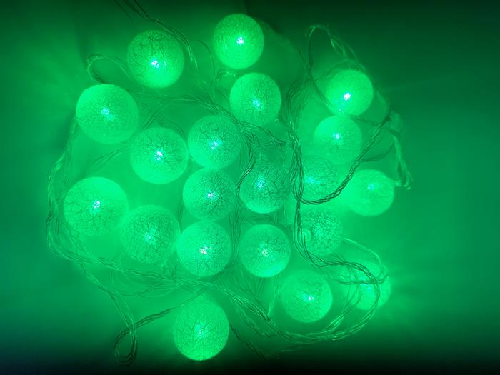 Гирлянда Шары плетеные нитями 6м (d=6см) Зеленый яблочный  GS-20-3
